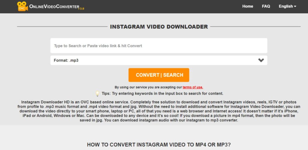 Instagram to MP3 Converter