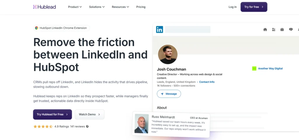 Linkedin Marketing Tool - Hublead