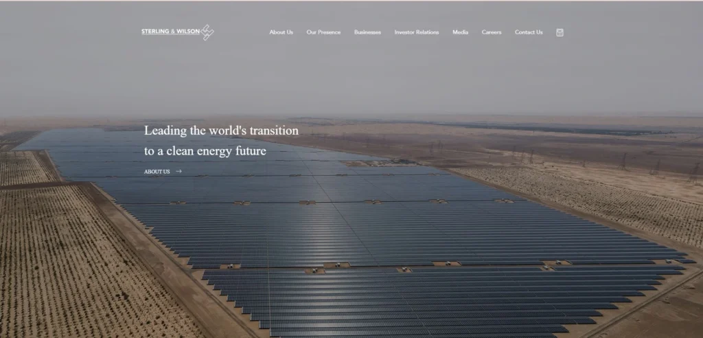 Solar Company in India – Sterling and Wilson Renewable Energy