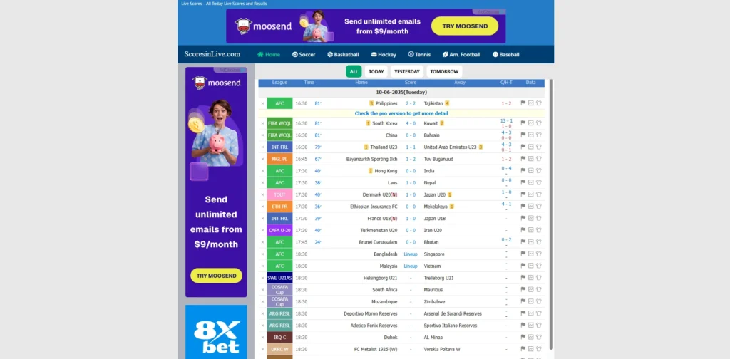 VIPBox Alternative - ScoresinLive.com