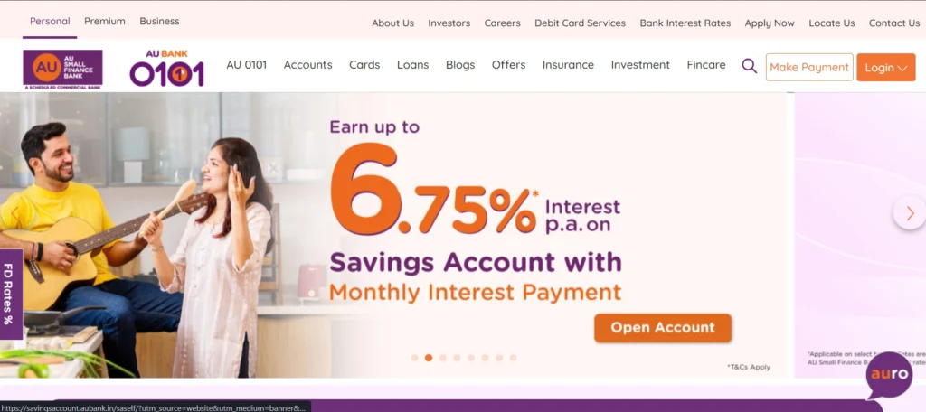 Finance Company in Jaipur - AU Small Finance Bank
