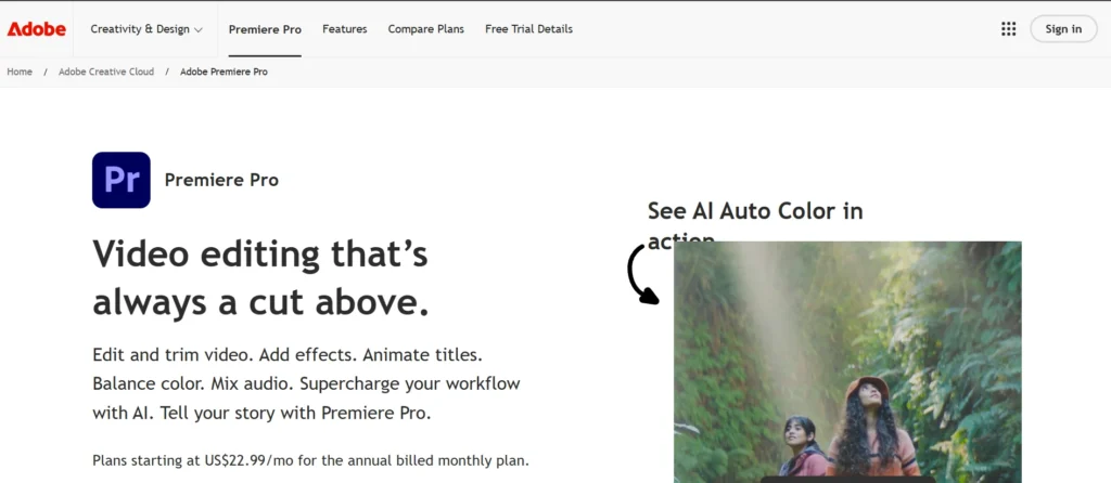 Video Editing Software – Adobe Premiere Pro