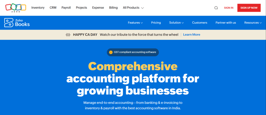 Accounting Software – Zoho Books