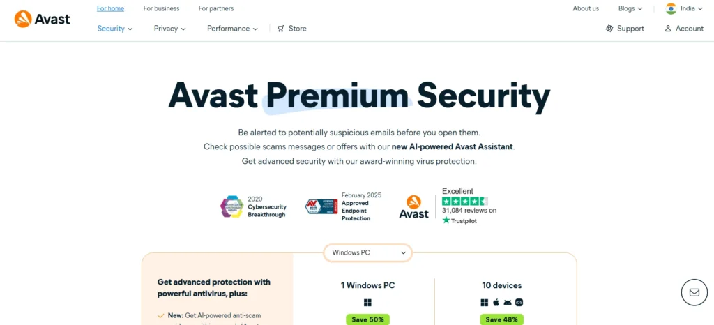 Antivirus Software - Avast Premium Security