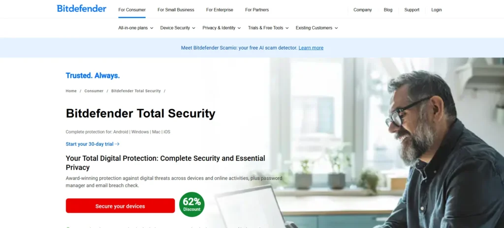 Antivirus Software - Bitdefender Total Security