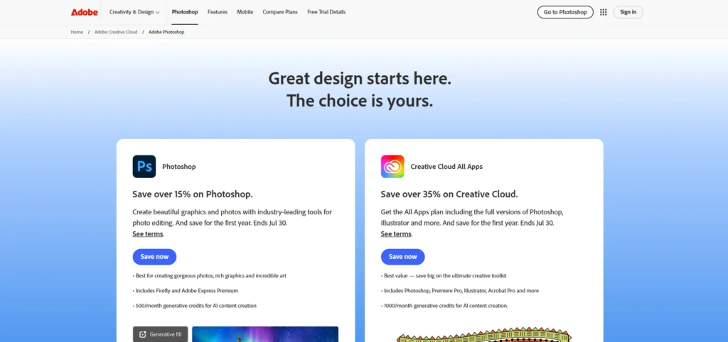 Photo Editing Software - Adobe Photoshop