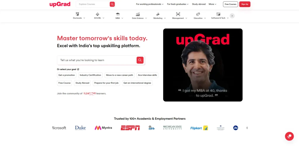 Ed-Tech Company in India - upGrad