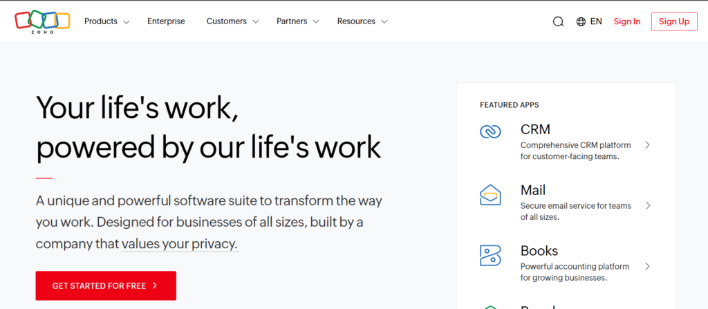 Product Based Companies in Chennai - Zoho Corporation
