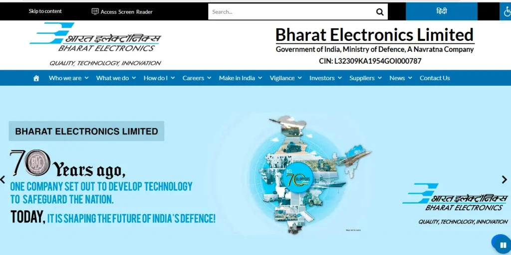 Top Defence Company In India - Bharat Electronics Limited