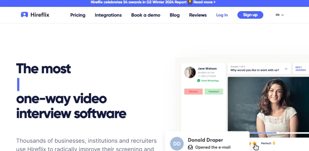 Best Video Interviewing Software: Hireflix