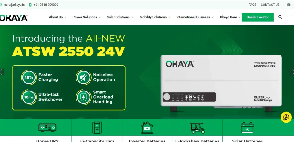 Top Battery Company in India: Okaya Power Group