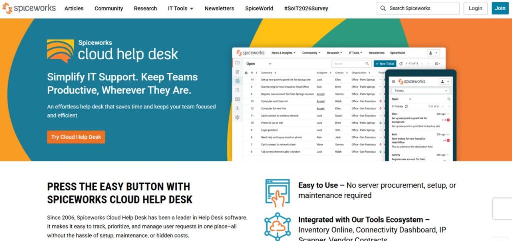 Spiceworks Help Desk - IT Ticketing Systems
