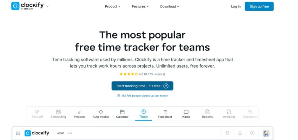 Clockify - Attendance Tracking Software
