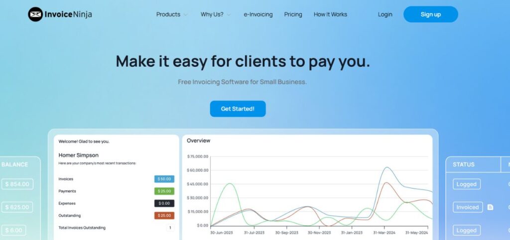 Invoice Ninja -  Invoicing Software for Travel Business