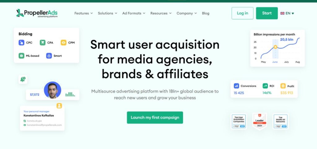 PropellerAds - Alternatives of Google AdSense