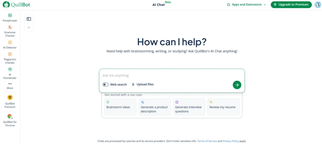 Great Online Tool - QuillBot AI Chat