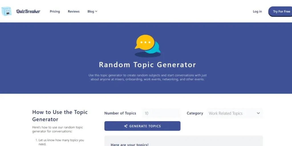 Random Topic Generator