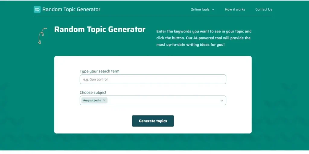 Random Topic Generator