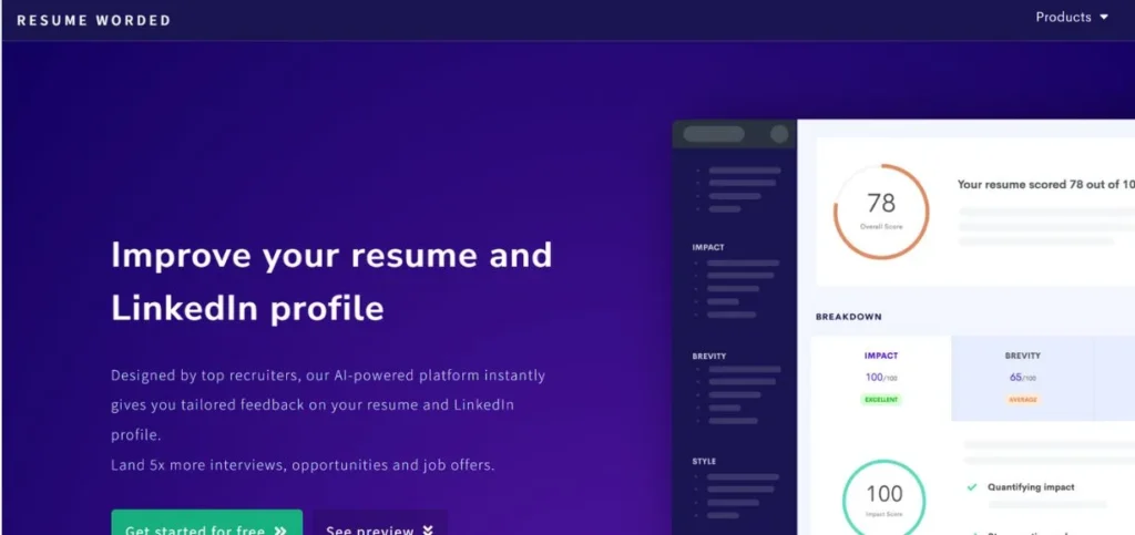 Resume Worded - AI Job Search Tips
