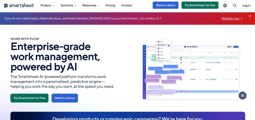 Smartsheet - Asana Aternatives