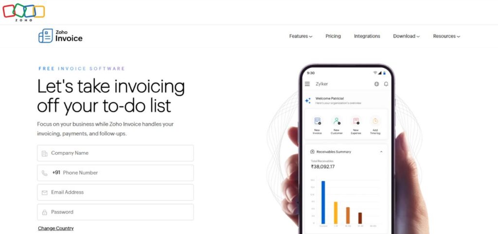 Zoho Invoice -  Invoicing Software for Travel Business