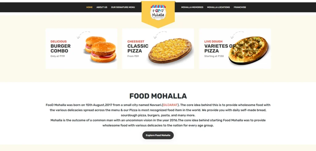 Food Mohalla-FOCO Franchise in India
