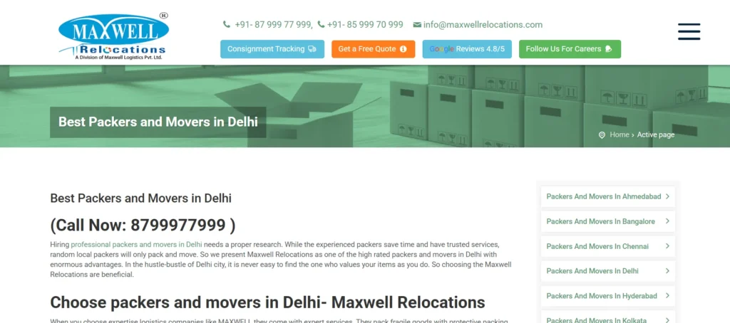 Maxwell Relocations - Packers and Movers in Mumbai