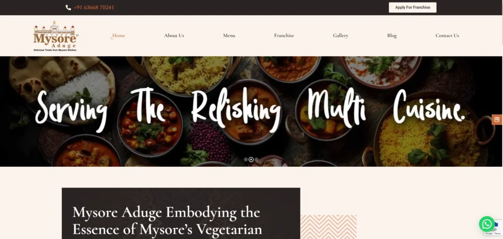 Mysore Aduge-FOCO Franchise in India