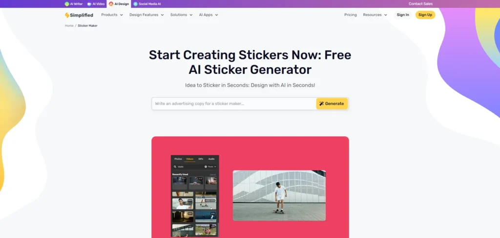 Simplified AI Sticker Generator-AI Sticker Generators