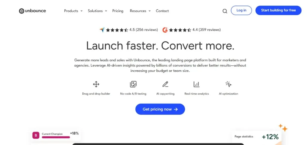 Unbounce - A/B Testing Tools