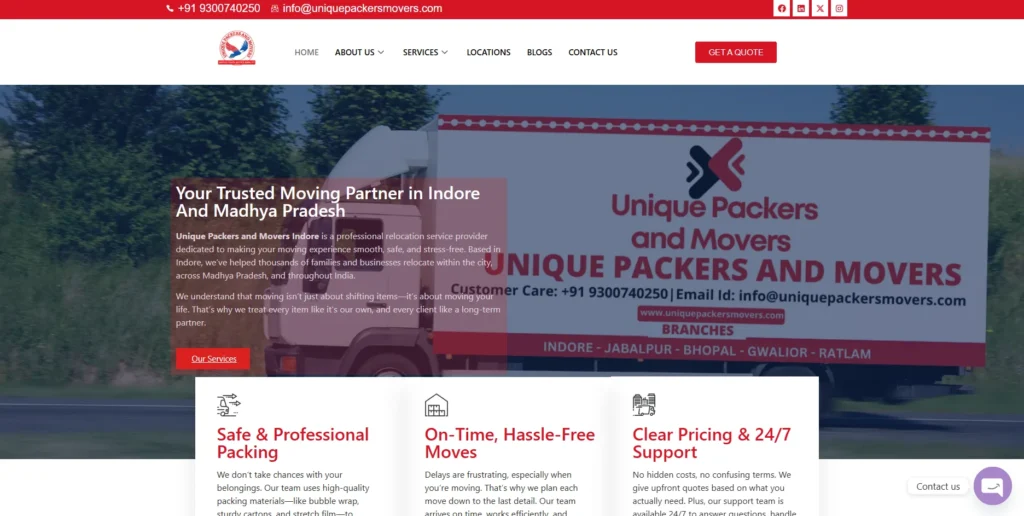 Unique Packers and Movers (Indore)-Packers and Movers in Indore 