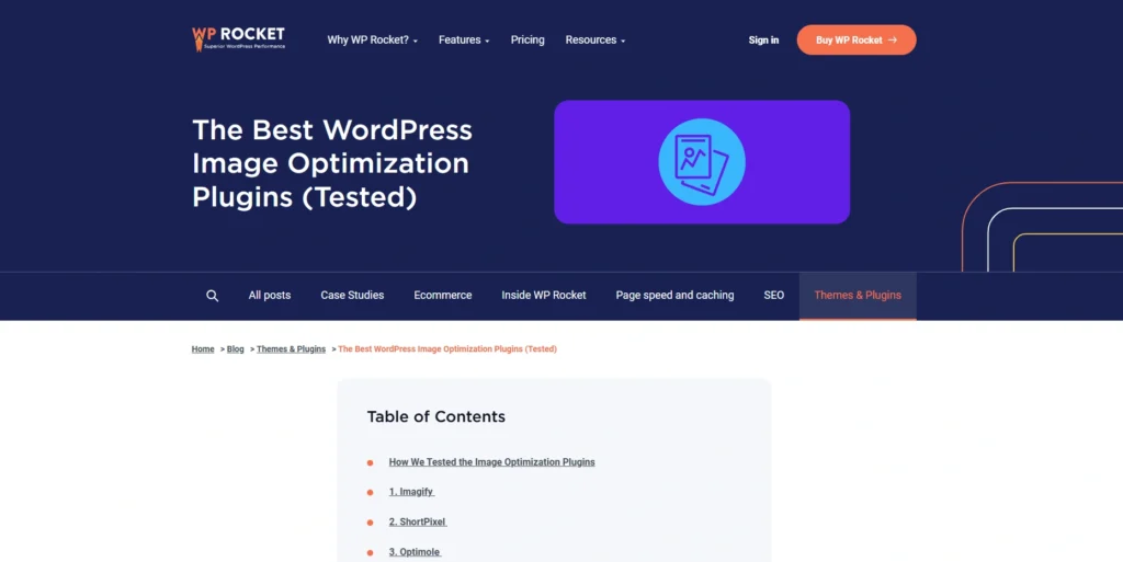 WP Rocket (with Image Optimization Add-ons)-Image Optimization Plugins for WordPress