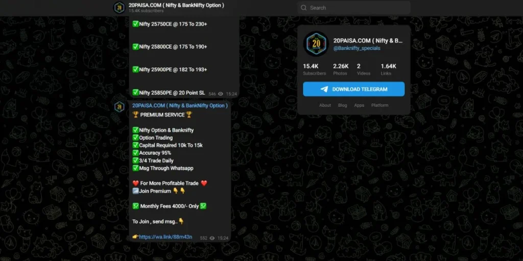 Telegram Channels for Stock Market - 20PAISA.COM