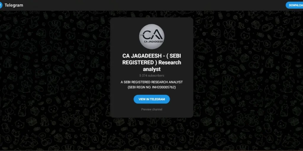 Telegram Channels for Stock Market - CA JAGADEESH
