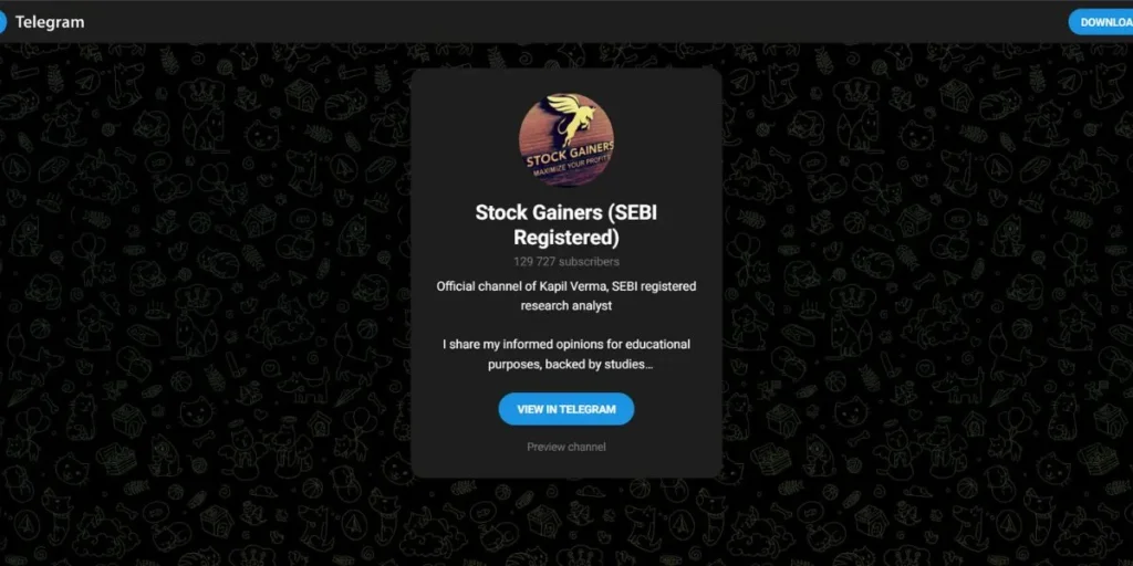 Telegram Channels for Stock Market - Stock Gainers
