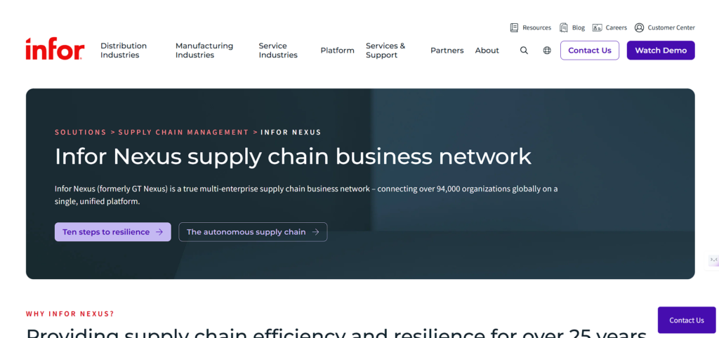  Logistics Software - Infor Nexus