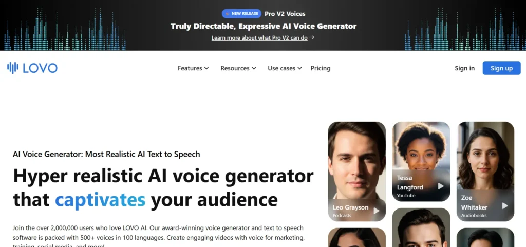 LOVO (Genny) - AI Tool to Turn Your Book into an Audiobook
