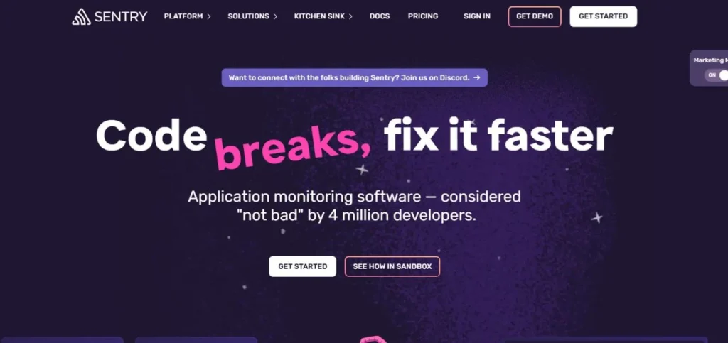Sentry - Application Monitoring Tools