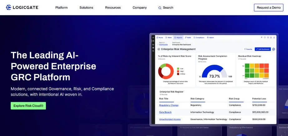 LogicGate Risk Cloud - GDPR Compliance Software Tools