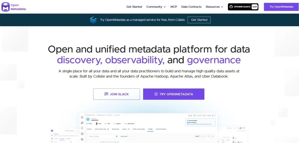 data asset management tool - OpenMetadata