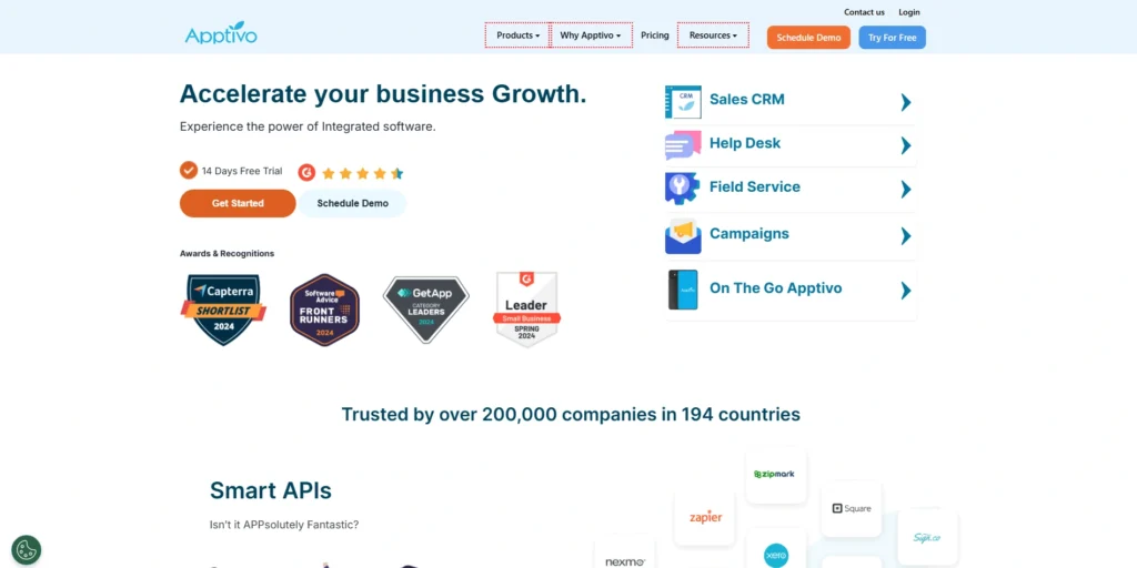 crm software for startups-Apptivo