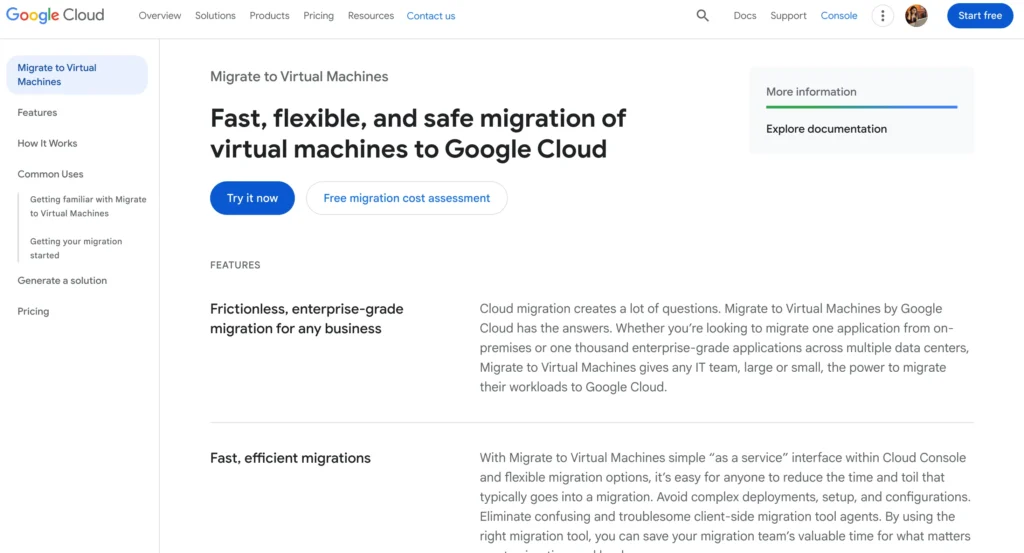 Google Cloud Migrate (Migrate to Virtual Machines) - Best Cloud Migration Tools