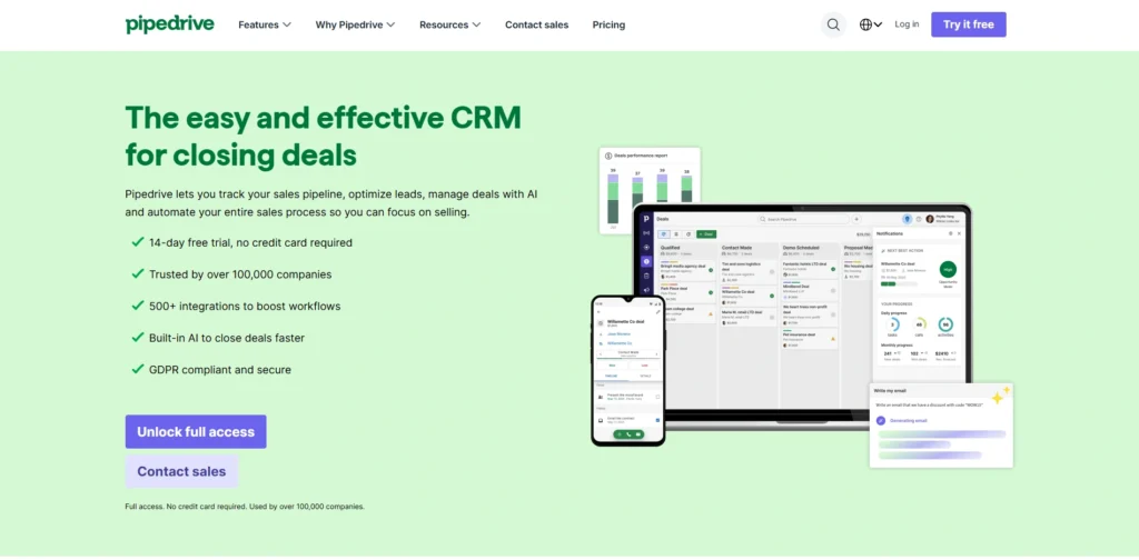 crm software for startups-Pipedrive