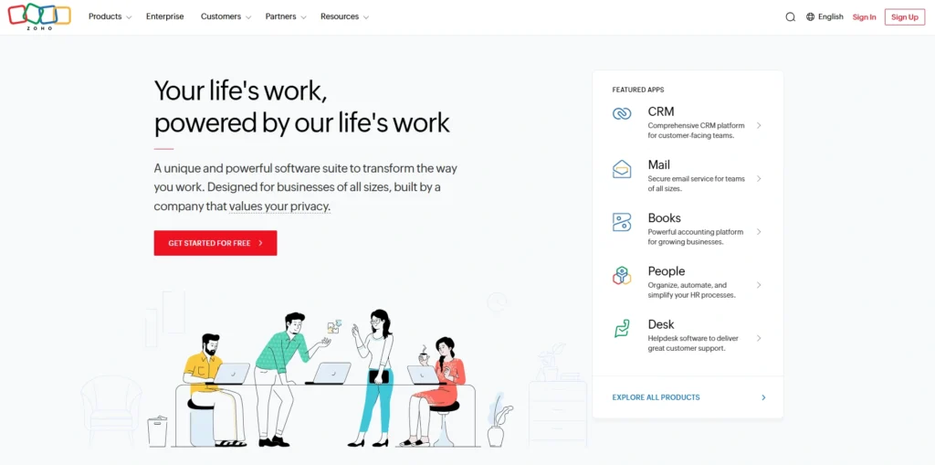 crm software for startups- Zoho CRM