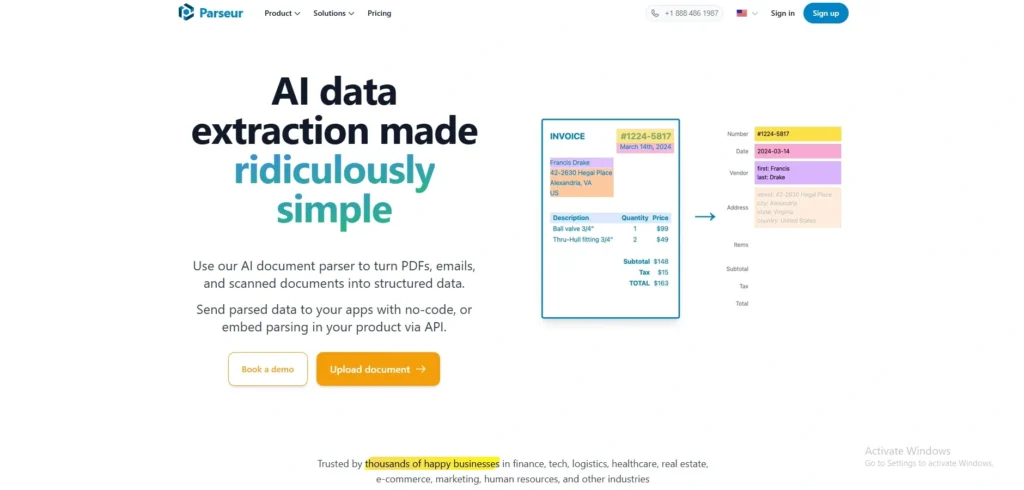 invoice scanning software- Parseur