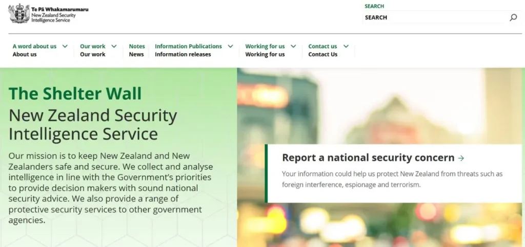 Top Spy Agencies in the World - NZSIS — New Zealand Security Intelligence Service