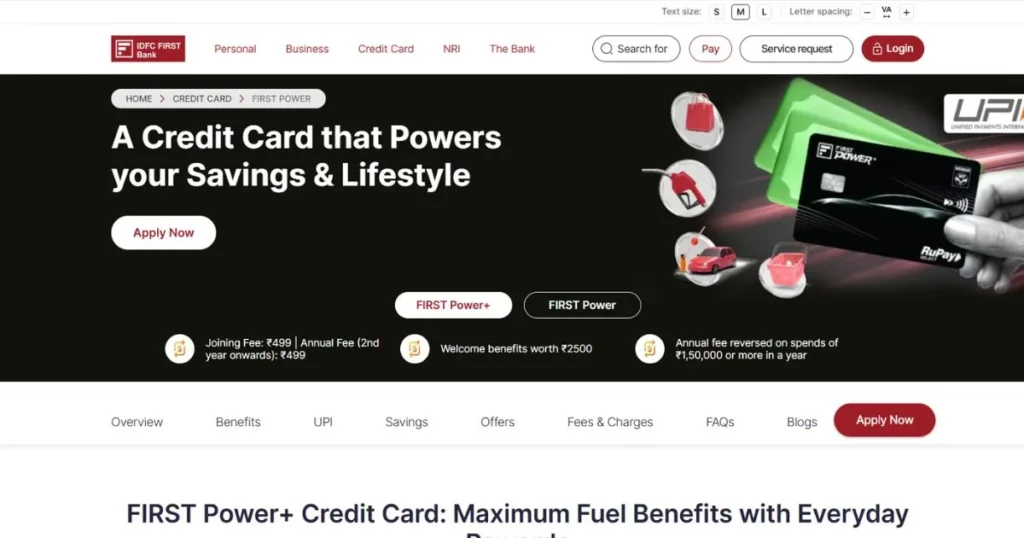Best RuPay Credit Card - IDFC FIRST HPCL Power+ RuPay Credit Card