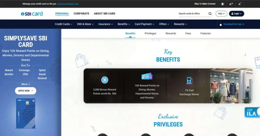 Best RuPay Credit Card - SBI SimplySAVE UPI RuPay Credit Card