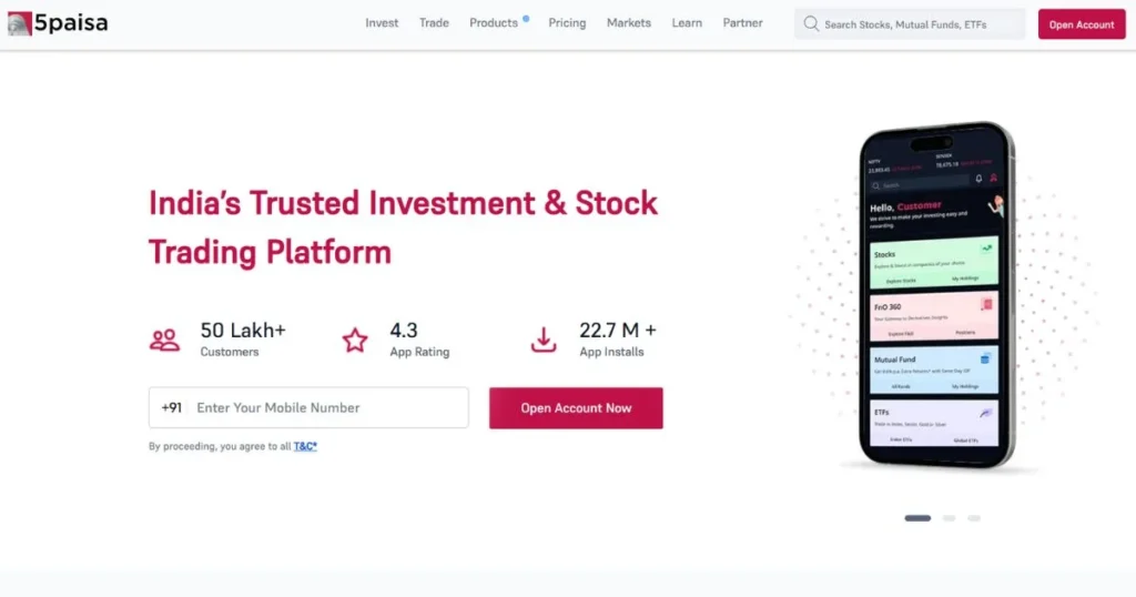 Refer and Earn Apps - 5paisa