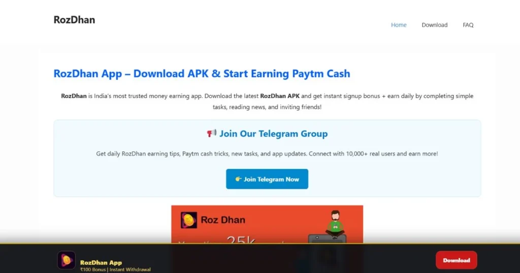 Refer and Earn Apps - RozDhan